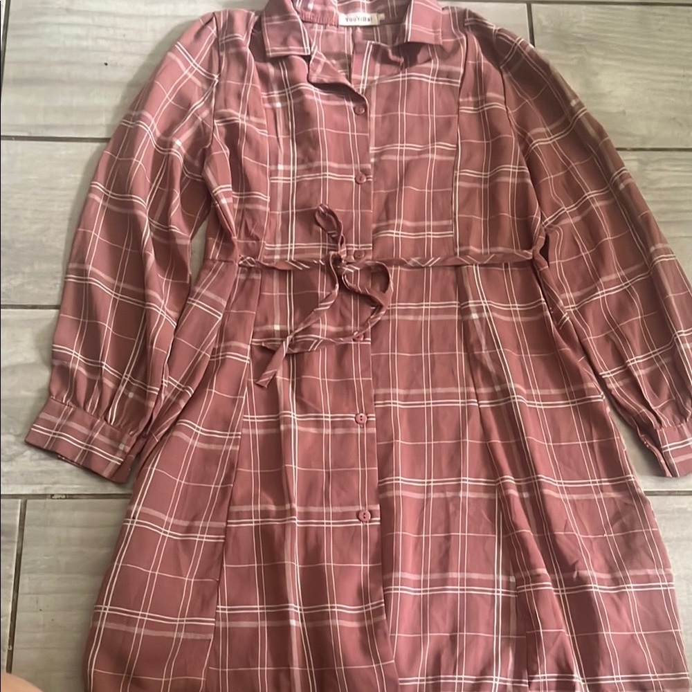 Plaid Long Sleeve Dress